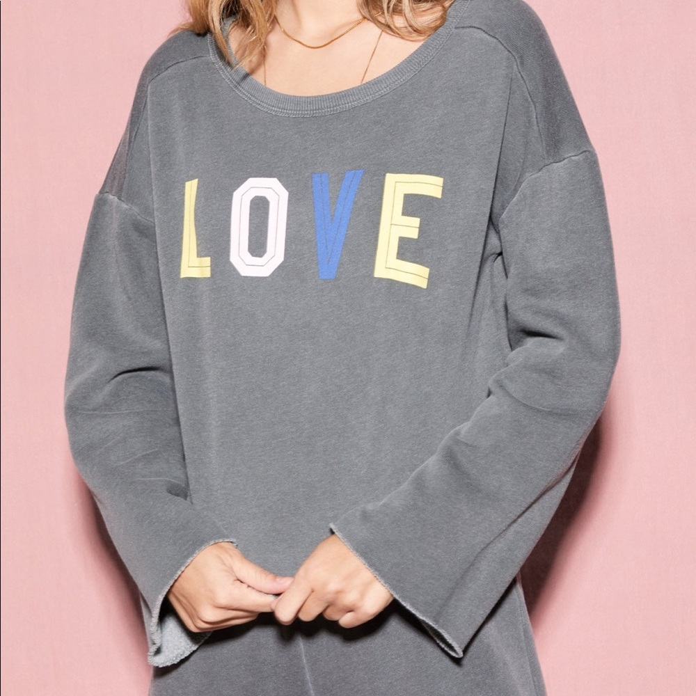 Wildfox | Four Letters Flora Sweatshirt - Gray